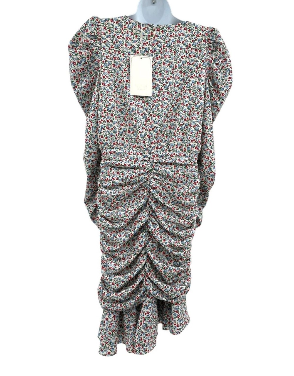 Notes Du Nord Dress Womens 38 Floral Ruffle Ruched Naya Puff Sleeve Symphony - Picture 12 of 16